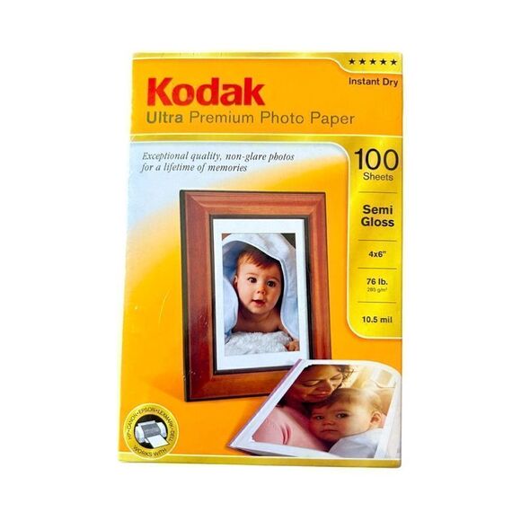 Kodak Ultra Premium Photo Paper Semi Gloss 100 Sheets 4x6 NIB - Picture 1 of 3